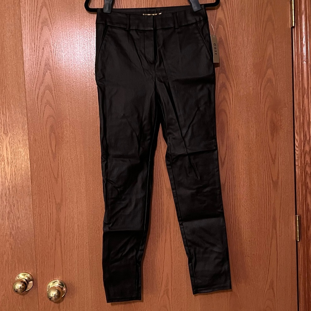 Black Faux leather pants, size Medium, NWT